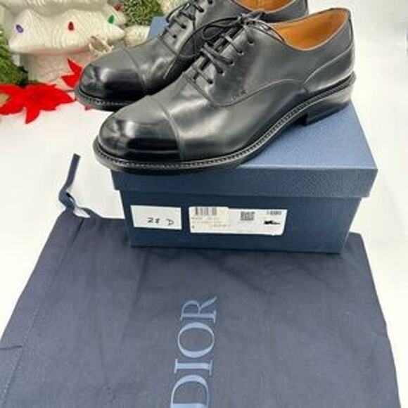 Dior Men's embassy, Black Leather Oxford Shoes size 42 made in Italy - Picture 14 of 14